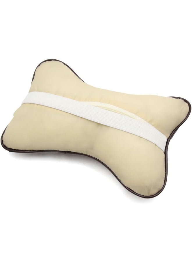 ECVV وسادة رقبة السيارة | وسادة مريحة وناعمة من الجلد قابلة للتنفس لدعم رأس الرقبة في السيارة ووسائد مسند الرأس لمقعد السيارة والسفر والمنزل | لون عشوائي - Image 5