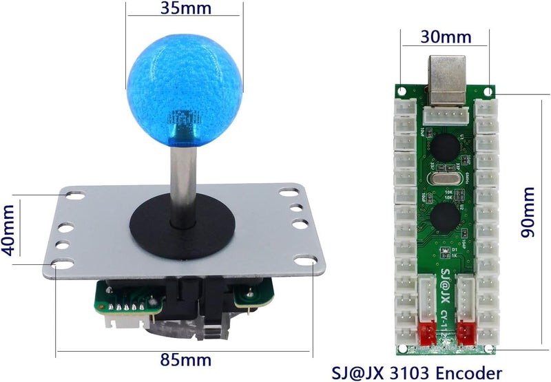 مجموعة هواة ألعاب الأركيد لـ 2 لاعبين من : وحدة تشفير USB بدون تأخير، جهاز تحكم عصا اللعب، مفاتيح لوحة مفاتيح ميكانيكية لأجهزة NES و Retropie و Raspberry و MAME - Image 3