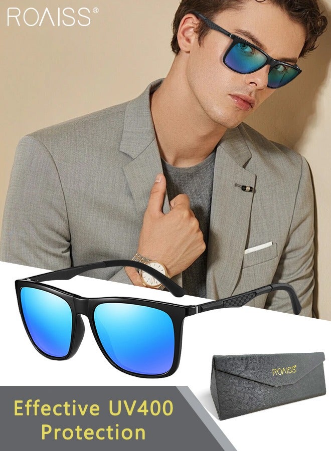 رويس نظارات شمسية مربعة مستقطبة للرجال للقيادة، حماية من الأشعة فوق البنفسجية 400، نظارات شمسية رياضية كلاسيكية، نظارات شمسية عصرية مضادة للتوهج للرجال للصيد والسفر ولعب الجولف، مقاس 57 مم - Image 1