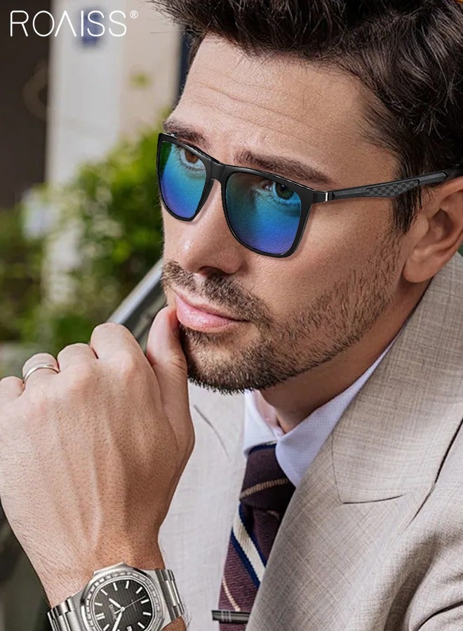 رويس نظارات شمسية مربعة مستقطبة للرجال للقيادة، حماية من الأشعة فوق البنفسجية 400، نظارات شمسية رياضية كلاسيكية، نظارات شمسية عصرية مضادة للتوهج للرجال للصيد والسفر ولعب الجولف، مقاس 57 مم - Image 2