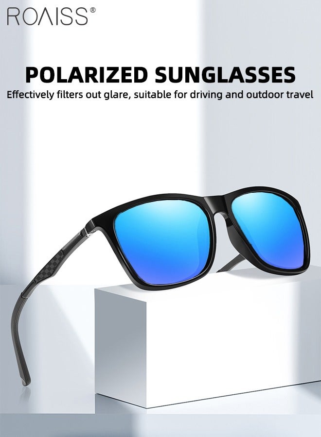 رويس نظارات شمسية مربعة مستقطبة للرجال للقيادة، حماية من الأشعة فوق البنفسجية 400، نظارات شمسية رياضية كلاسيكية، نظارات شمسية عصرية مضادة للتوهج للرجال للصيد والسفر ولعب الجولف، مقاس 57 مم - Image 3