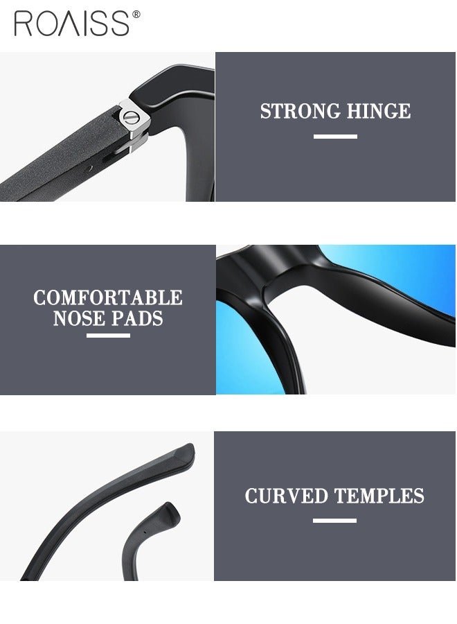 رويس نظارات شمسية مربعة مستقطبة للرجال للقيادة، حماية من الأشعة فوق البنفسجية 400، نظارات شمسية رياضية كلاسيكية، نظارات شمسية عصرية مضادة للتوهج للرجال للصيد والسفر ولعب الجولف، مقاس 57 مم - Image 4