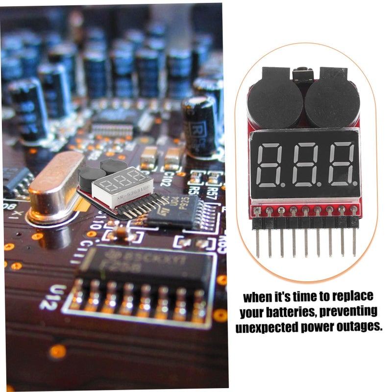2pcs Battery Voltage Checker Portable Lipo Tester Alarm Accurate Monitor Compact Design - Image 4