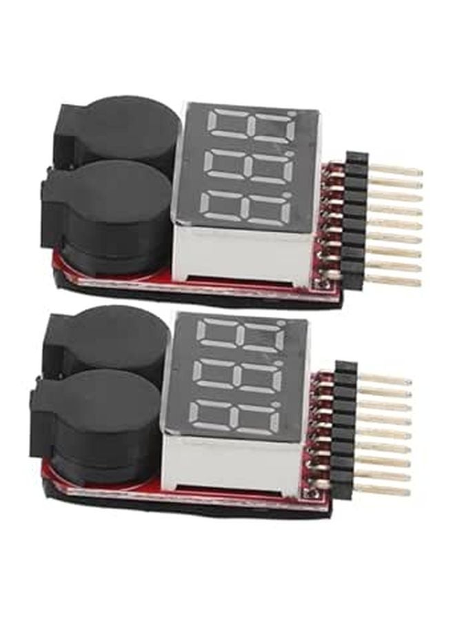 2pcs Battery Voltage Checker Portable Lipo Tester Alarm Accurate Monitor Compact Design - Image 1