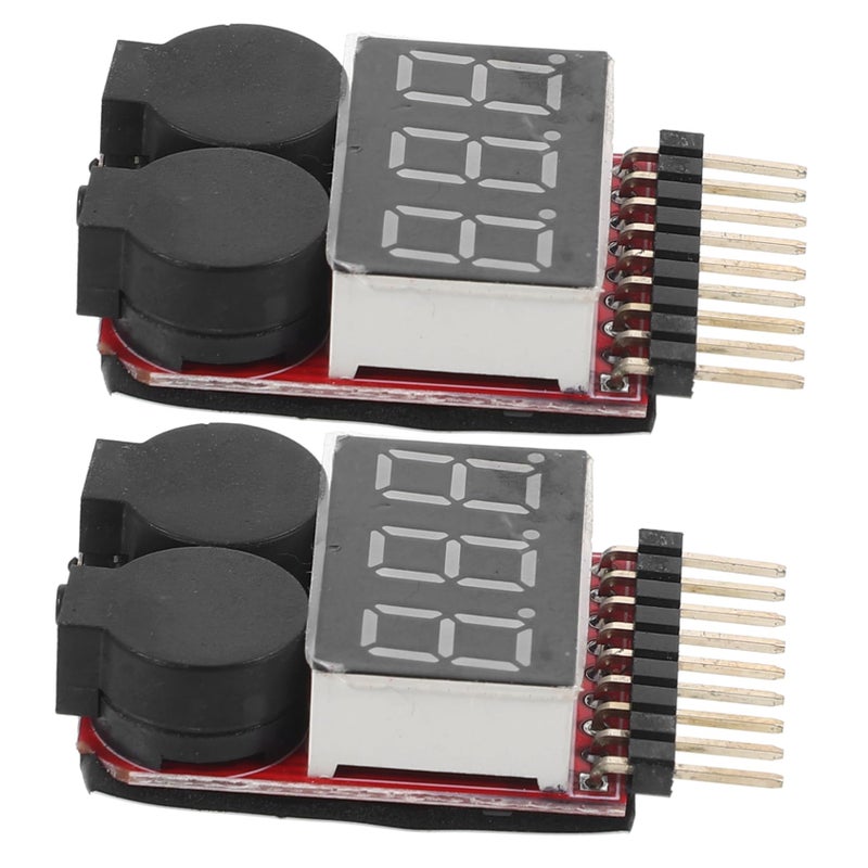 2pcs Battery Voltage Checker Portable Lipo Tester Alarm Accurate Monitor Compact Design - Image 2