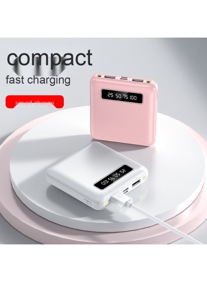 10000mAh Power Bank LED Digital Display Mini Portable Power Bank Slim and Lightweight Mobile Charger (Pink) - Image 4