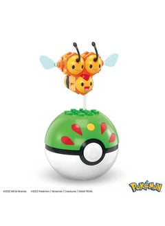 MEGA Construx Pokemon Series 17 Combee Figure Building Set With Friend Poke Ball  - Image 4