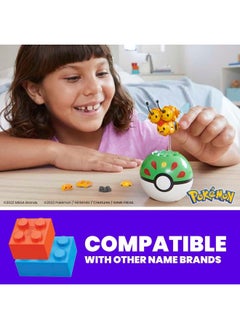 MEGA Construx Pokemon Series 17 Combee Figure Building Set With Friend Poke Ball  - Image 3