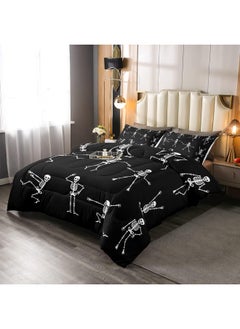 Erosebridal Erosebridal Sugar Skull Comforter Set Full Size Skeleton Bones Bedding Set for Kids Boys Girls Teens Adult Halloween Horror Theme Down Comforter Gothic Spooky Duvet Sets with 2 Pillow Cases  - Image 1