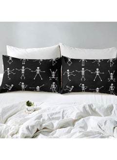 Erosebridal Erosebridal Sugar Skull Comforter Set Full Size Skeleton Bones Bedding Set for Kids Boys Girls Teens Adult Halloween Horror Theme Down Comforter Gothic Spooky Duvet Sets with 2 Pillow Cases  - Image 3