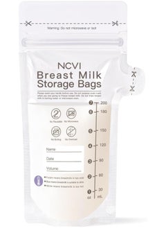 NCVI NCVI Breastmilk Storage Bags, 180 Count Milk Storage Bags for Breastfeeding, 7oz Breast Milk Storage Bags with Temp-Sensing, Doubled-Sealed, Hygienically, Self Standing, Easy Pour Spout, BPA Free  - Image 1