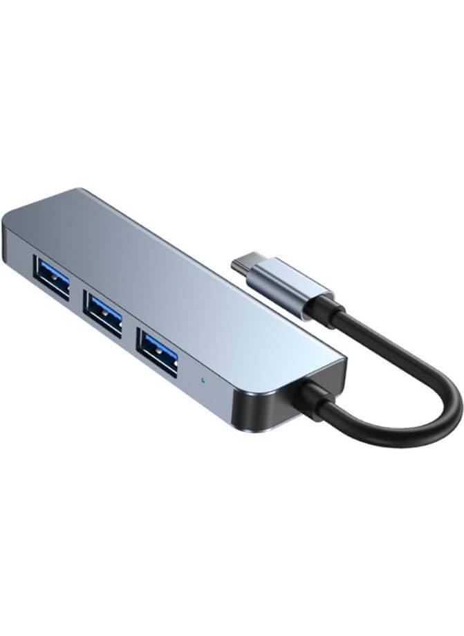 Wozlo - Type-C 4 Port USB 3.0 Hub USB-C Aluminum Body Multiplexer - Image 1