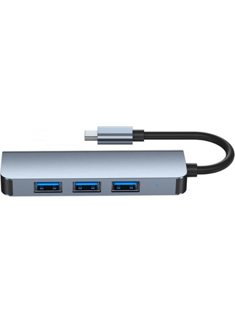 Wozlo - Type-C 4 Port USB 3.0 Hub USB-C Aluminum Body Multiplexer - Image 1
