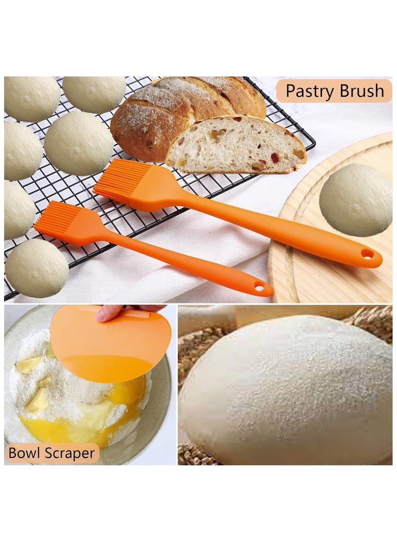 AirYoung 8PCS Bread Proofing Basket for Bread baking,Round Sourdough Starter Kit for Professional and Home Baker, with Cloth Liner, Dough Scraper - Image 2