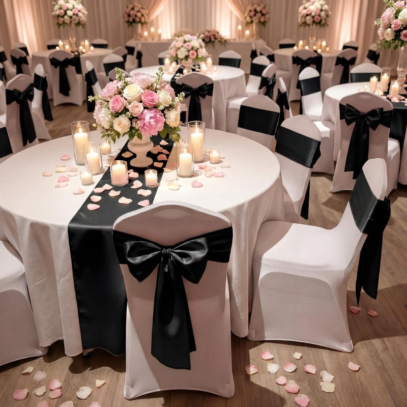 Suncalla 3 Pcs 2 FT Large Bow Decorations Big Satin Bows Hanging Wall Decors for Room Fireplace Coquette Birthday Backdrop Bridal Shower Wedding Bachelorette Christmas Party Supplies(Black) - Image 4