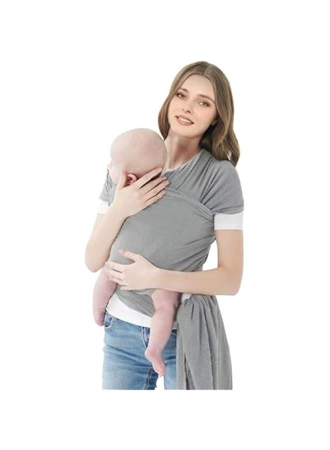 RYNX Baby Wrap Carrier Hands Free Infant Carrier Lightweight Breathable Softness Baby Carrier Light Grey) - Image 1