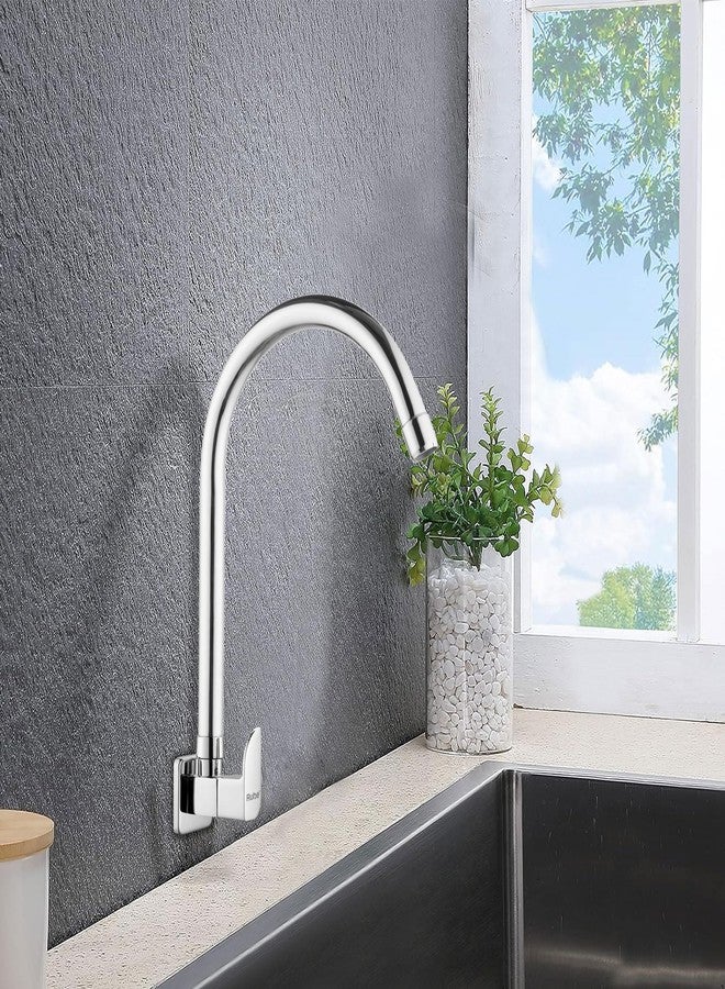 روهي صنبور حوض Ruhe® Pristine مع صنبور دوار مرن، مثبت على الحائط مقاس 20 بوصة بلمسة نهائية من الكروم لأحواض المطبخ - Image 1
