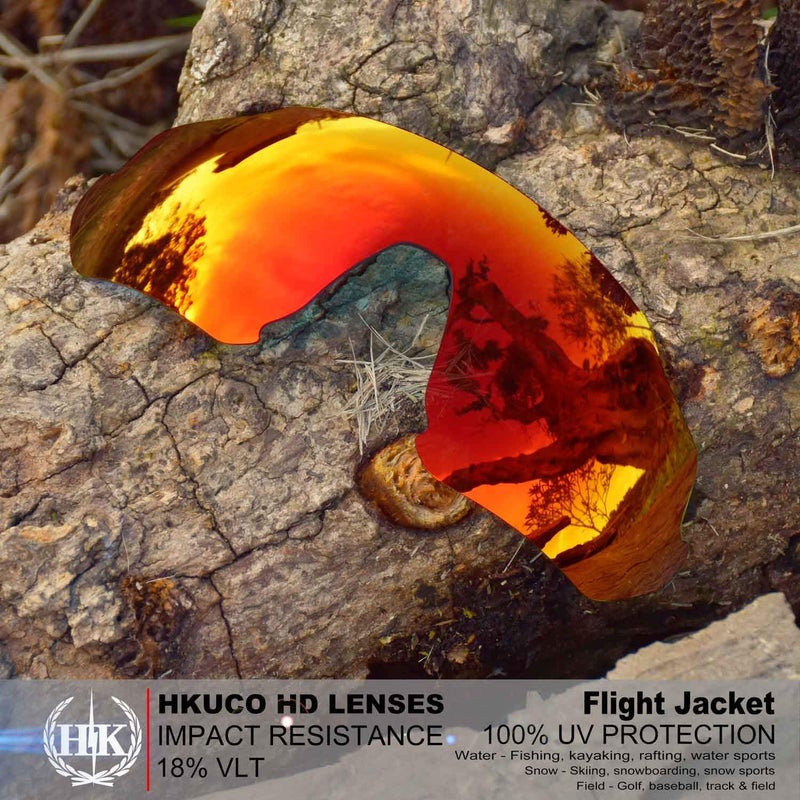 Generic HKUCO Reinforce Replacement Lenses For Oakley Flight Jacket Red/Blue/Black Sunglasses  - Image 2