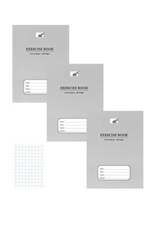 Psi 3-Piece15mm Square Lined Exercise Notebook 200 Pages  - Image 1