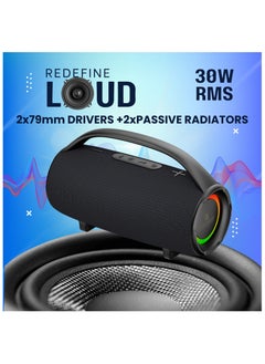 GRABIT G-BUSTER 30W Bluetooth Speaker Powerful & Versatile Experience rich stereo sound with Bluetooth 5.4, USB, AUX, TWS pairing, and FM radio. A 2500mAh battery offers long playtime and a power bank function for charging. With IPX6 water resistance, hands-free calls, and ambient lighting, it’s perfect for outdoors, travel, and parties. Compatible with iPhone, Samsung, OnePlus, Xiaomi, Huawei, Google Pixel, iPads, MacBooks, and more.  - Image 3