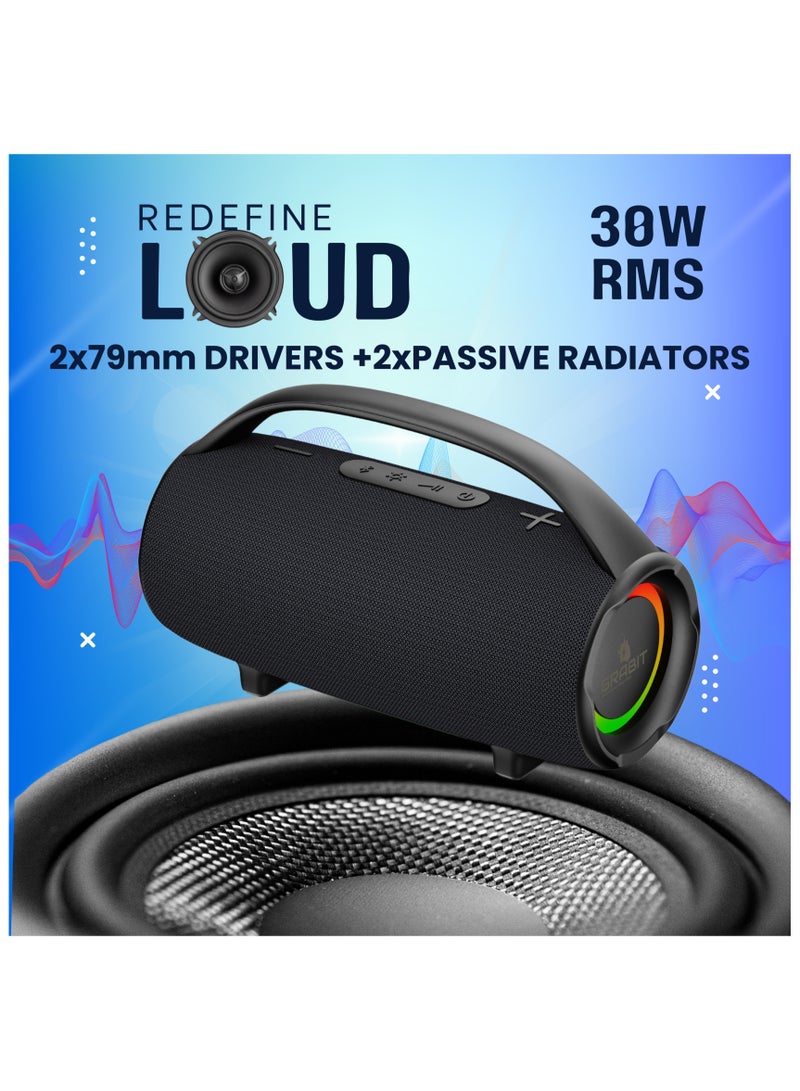 GRABIT G-BUSTER 30W Bluetooth Speaker – Stereo Sound, TWS, IPX6, FM Radio & Power Bank  - Image 3