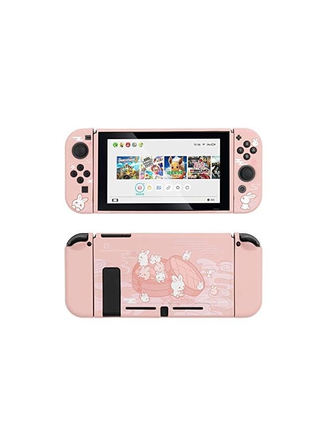 PROMASS Protective Case Compatible with Nintendo Switch, Soft TPU Slim Case Cover Compatible with Nintendo Switch Console and Joy-Con (Steamed Bun Rabbit) [video game] - Image 1