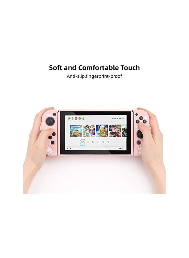 PROMASS Protective Case Compatible with Nintendo Switch, Soft TPU Slim Case Cover Compatible with Nintendo Switch Console and Joy-Con (Steamed Bun Rabbit) [video game] - Image 3