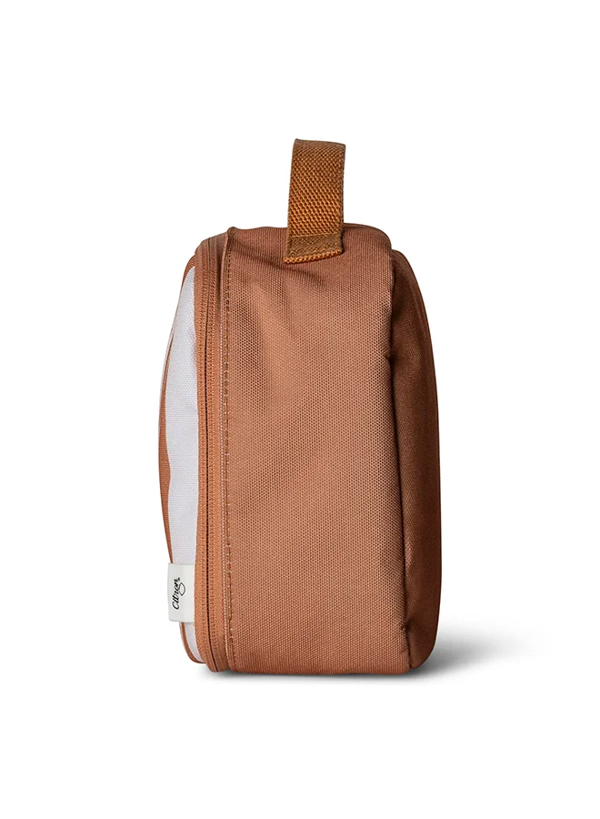 Citron Insulated Square Lunch Bag For Kids School, Bpa Free, Recycled Pet Material Lunch Bag - Caramel