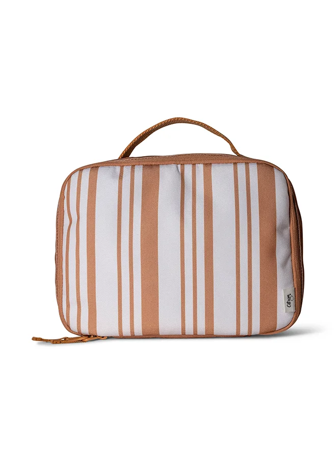 Citron Insulated Square Lunch Bag For Kids School, Bpa Free, Recycled Pet Material Lunch Bag - Caramel