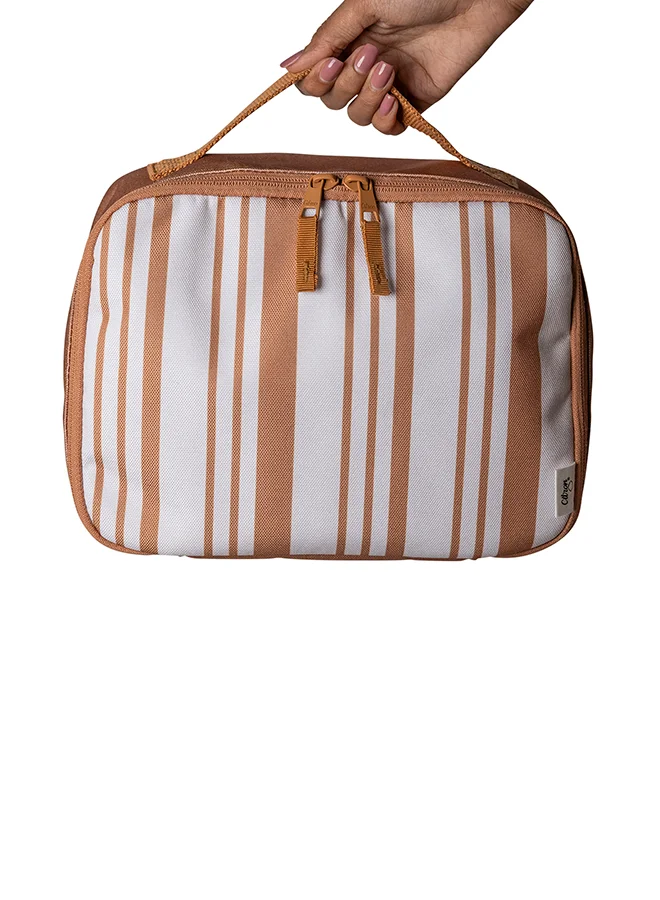 Citron Insulated Square Lunch Bag For Kids School, Bpa Free, Recycled Pet Material Lunch Bag - Caramel