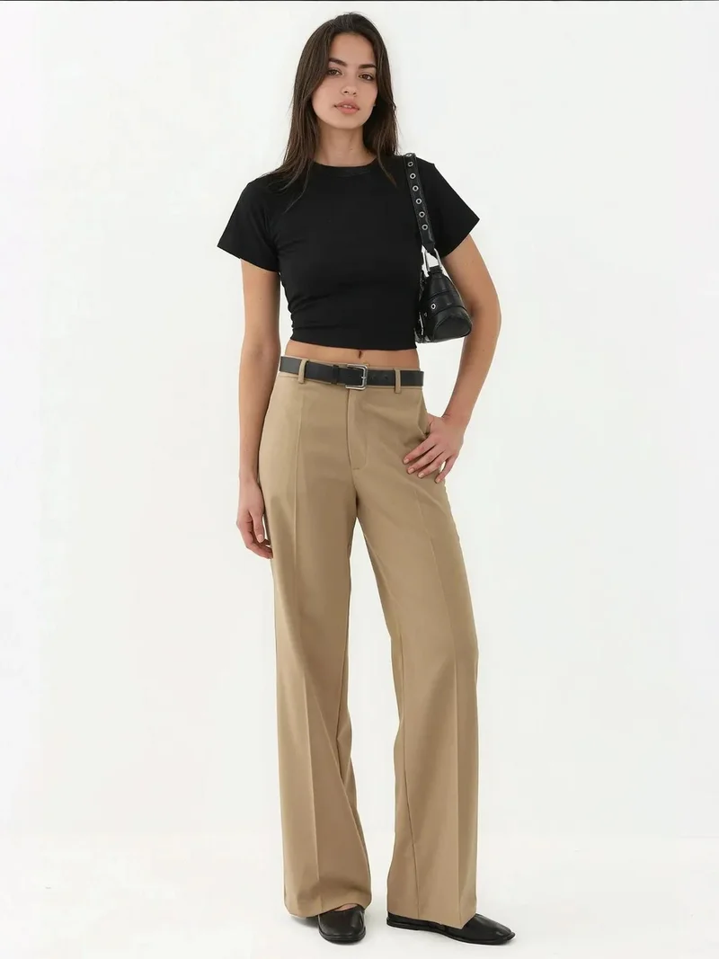 HICCUP Viscose Blend Straight Leg Pants