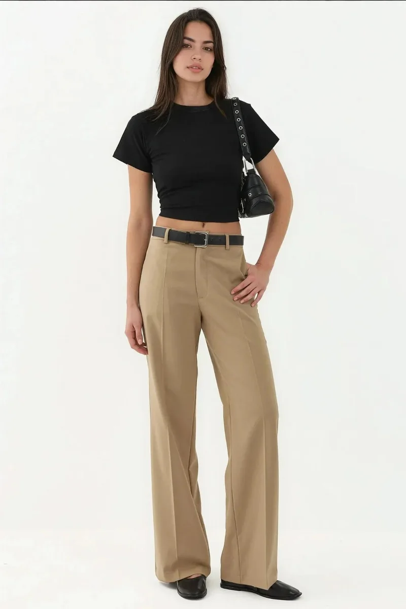 Hiccup Viscose Blend Straight Leg Pants