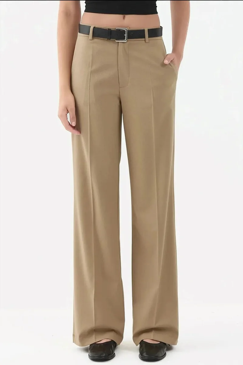 Hiccup Viscose Blend Straight Leg Pants