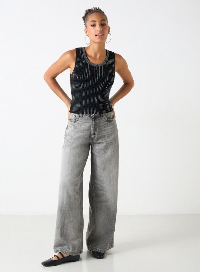 تواكستريمز بلوزة مزيّنة دون أكمام بياقة مستديرة من تو إكستريمز - Image 2