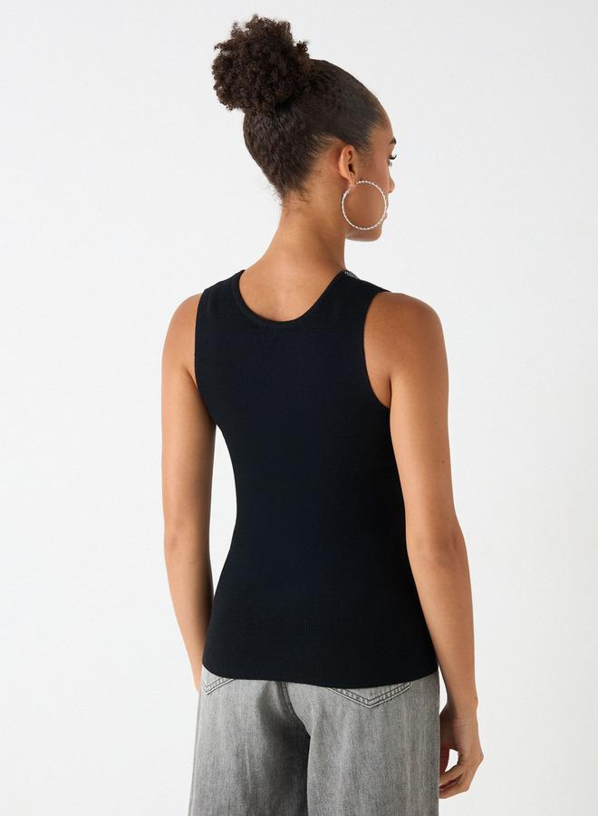 تواكستريمز بلوزة مزيّنة دون أكمام بياقة مستديرة من تو إكستريمز - Image 3