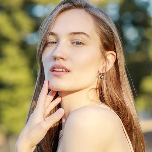 ALEXCRAFT Sterling Silver Heart Earrings for Women Silver Heart Dangle Leverback Earring Hypoallergenic Dangle Drop Earrings - Image 2