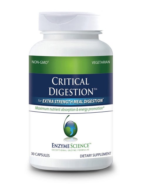 Enzyme Science Critical Digestion, 30 Capsules - High Potency Support for Digestion, Bloating, & Irregularity - with Probiotics - Gut Health Formula -Vegetarian - Non-GMO