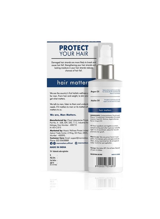 Man Matters Hair Serum For Men ; For Silkier Shinier Smoother Frizz Free Hair ; Instant Shine & Smoothness ; With Jojoba And Argan Oil ; Non Sticky Hair Serum ; 90 Ml - Image 3