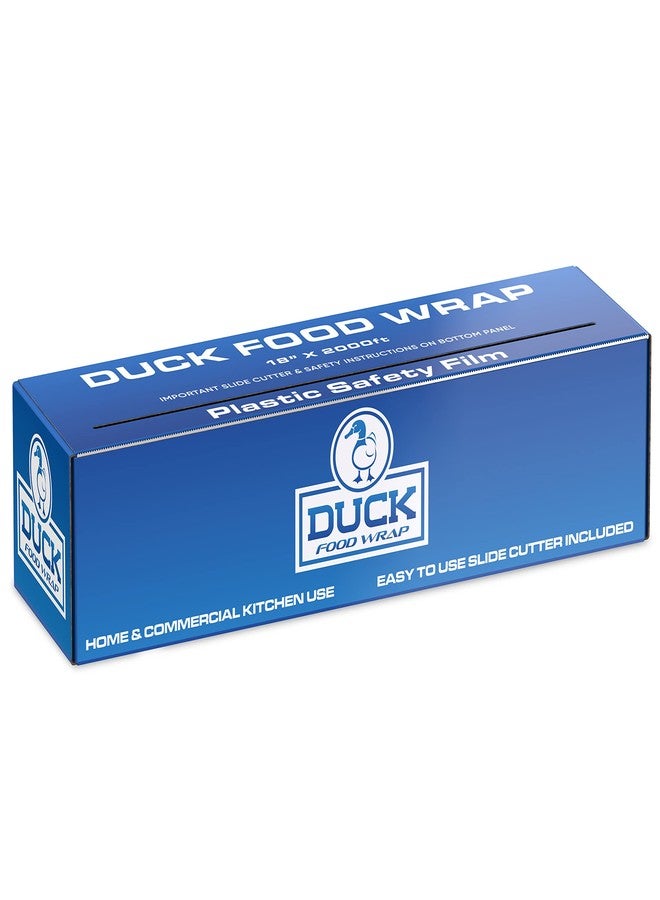 Ox Plastics Duck Food Safety Film, 18 inch x 2000ft Plastic Wrap, Commercial Grade, Great for Sealing and Storage, Used for Food Service Industry, Easy to Use Slide Cutter for Clean Cut (1 Box) - Image 2