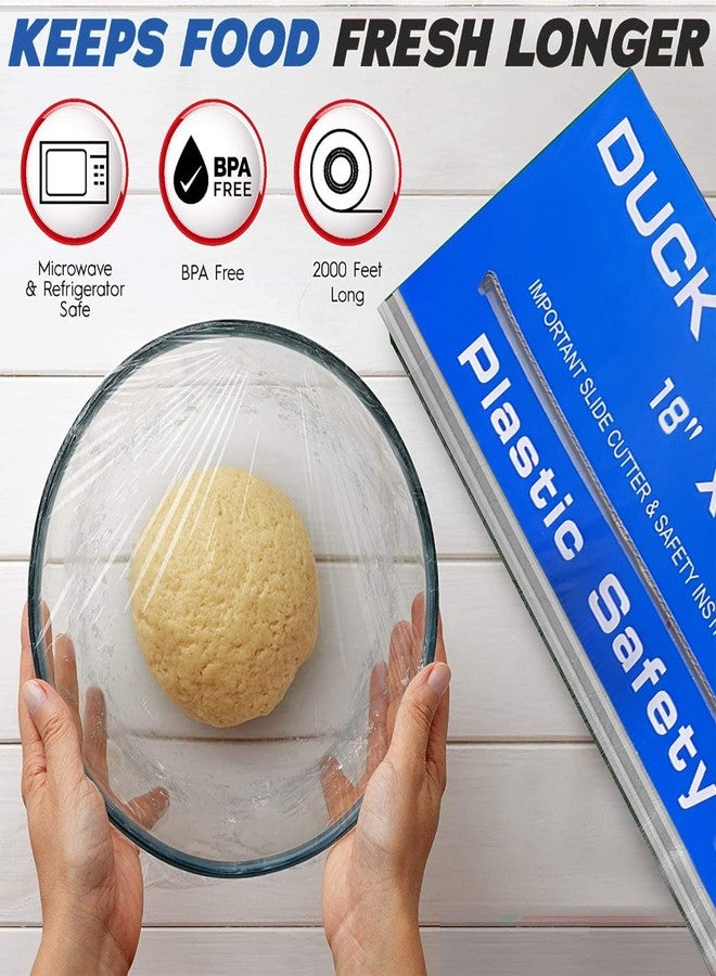 Ox Plastics Duck Food Safety Film, 18 inch x 2000ft Plastic Wrap, Commercial Grade, Great for Sealing and Storage, Used for Food Service Industry, Easy to Use Slide Cutter for Clean Cut (1 Box) - Image 5