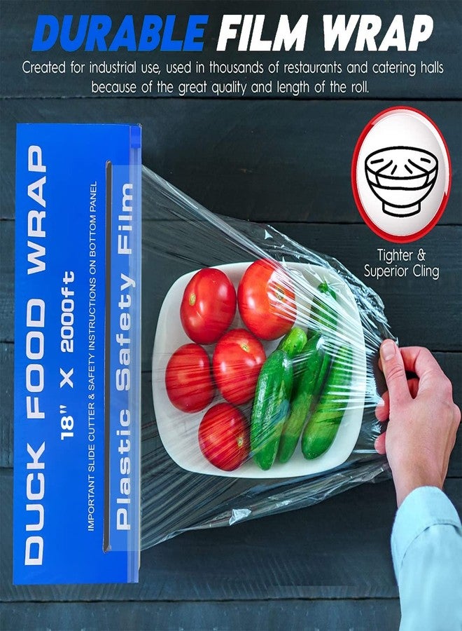 Ox Plastics Duck Food Safety Film, 18 inch x 2000ft Plastic Wrap, Commercial Grade, Great for Sealing and Storage, Used for Food Service Industry, Easy to Use Slide Cutter for Clean Cut (1 Box) - Image 4