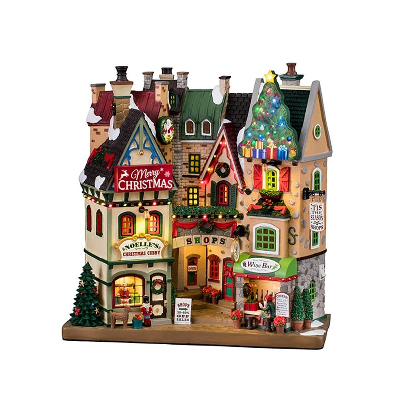 Lemax 15804 Christmas Village Facade: Tis The Season Shops - Image 1