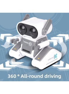 Generic Cross Border 2.4g Mini Robot Smart Remote Control Robot Tray Headset Music Boy Girl Toy-Color:Blue Gray  - Image 3