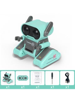 Generic Cross Border 2.4g Mini Robot Smart Remote Control Robot Tray Headset Music Boy Girl Toy-Color:Blue Gray  - Image 1