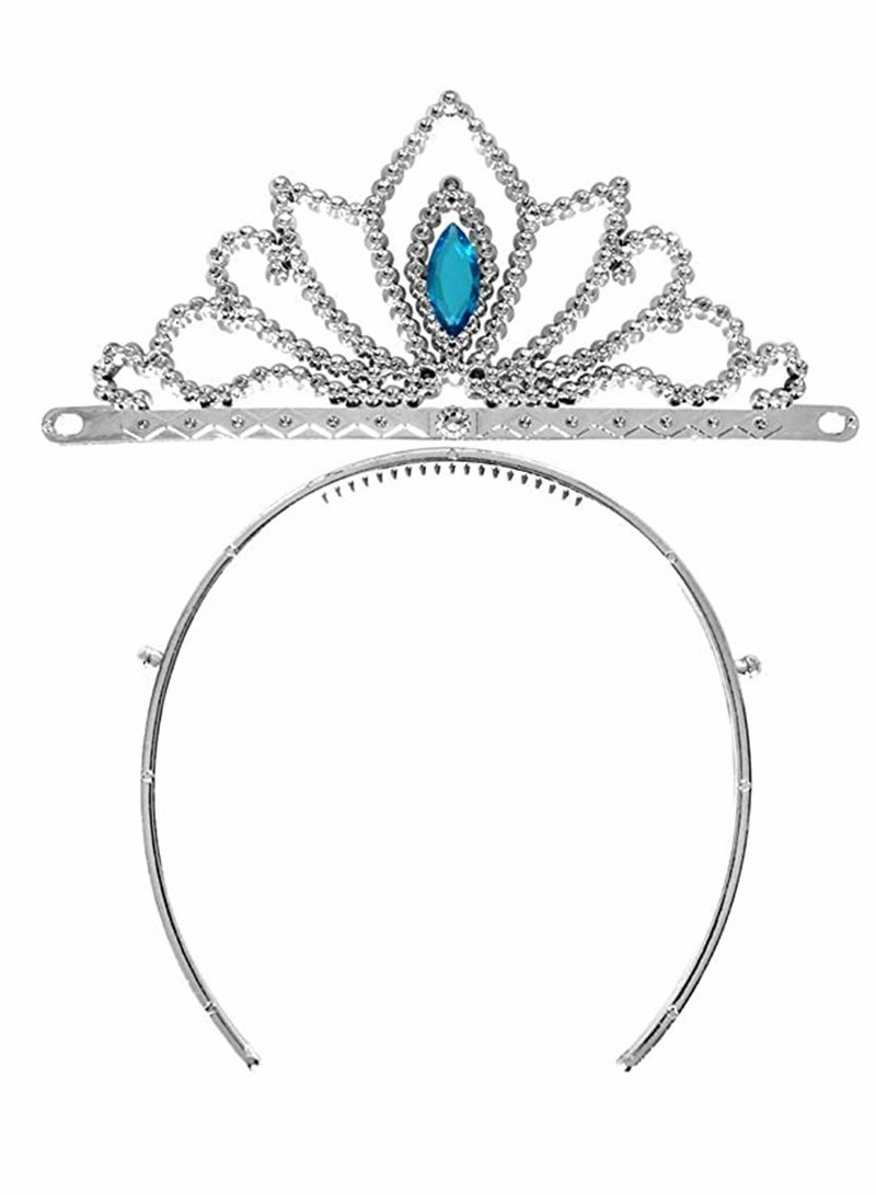 Princess Cinderella Dress Up With Tiara Crown Necklace Wand Gloves Party Accessories Gift Set for Women 4 Pcs Children Adornment Crown Suit Cinderella Crown Magic Stick Necklace Gloves - Image 4