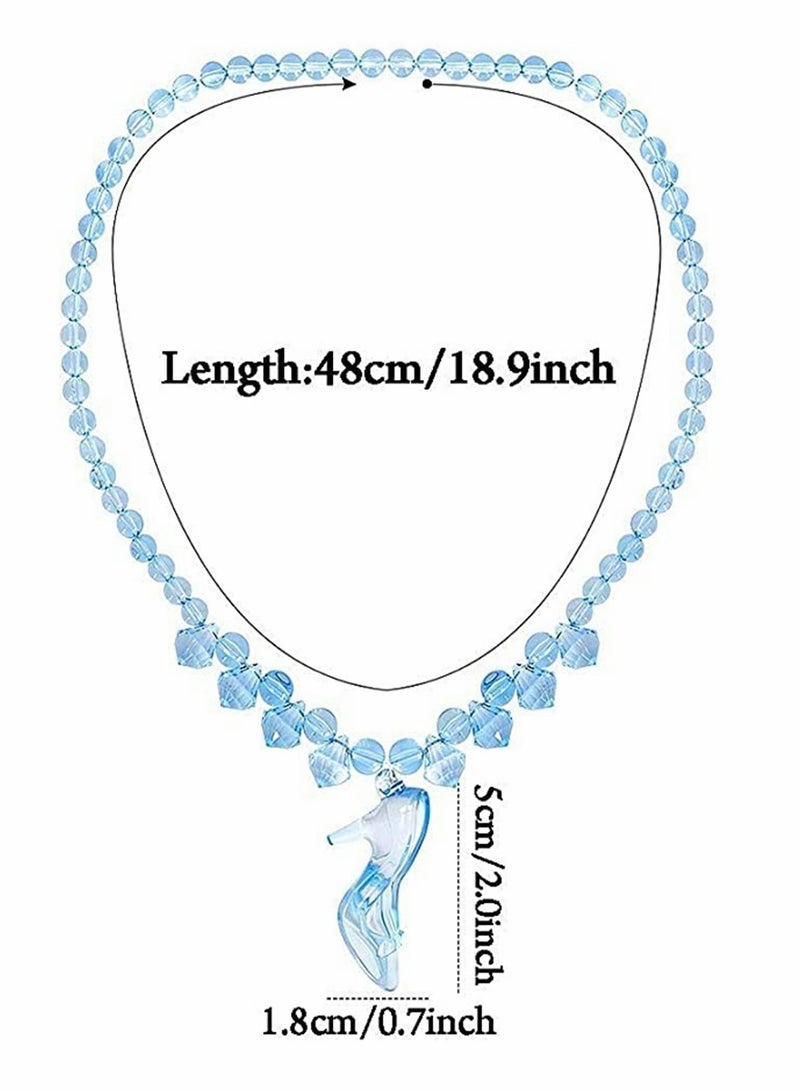 Princess Cinderella Dress Up With Tiara Crown Necklace Wand Gloves Party Accessories Gift Set for Women 4 Pcs Children Adornment Crown Suit Cinderella Crown Magic Stick Necklace Gloves - Image 2