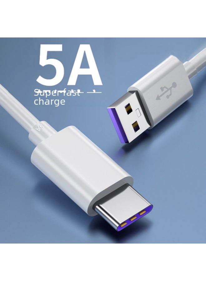 5A Flash Charging Line For huawei Type-c Xiaomi Data Line For Vivo Android Oppo Mobile Phone Super Fast Charging Line-Color:2 M [white]]-Model:type4A Special Flash Charge - Image 2