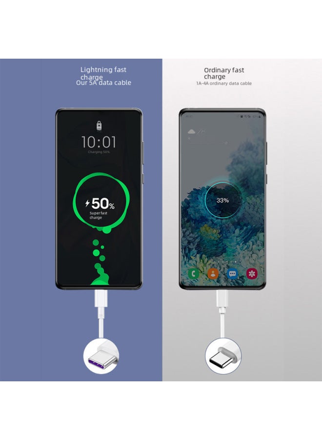 5A Flash Charging Line For huawei Type-c Xiaomi Data Line For Vivo Android Oppo Mobile Phone Super Fast Charging Line-Color:2 M [white]]-Model:type4A Special Flash Charge - Image 3