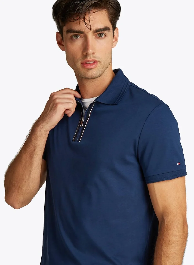 TOMMY HILFIGER Regular Fit Zip Placket Polo Shirt