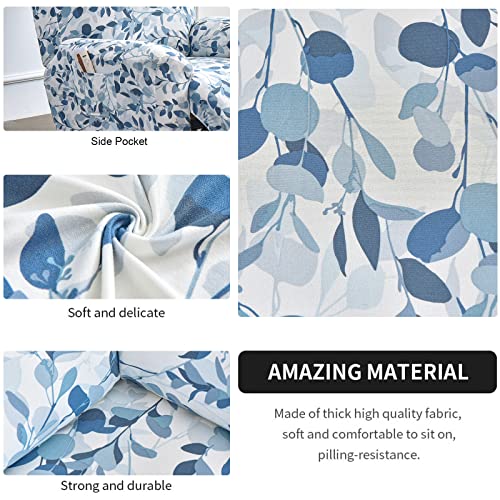 NILUOH Stretch Recliner Cover 4 Pieces Printed Lazy Boy Chair Covers Recliner Sofa Slipcover Anti-Slip Fitted Furniture Protector with Elastic Bottom, N1 - Image 3